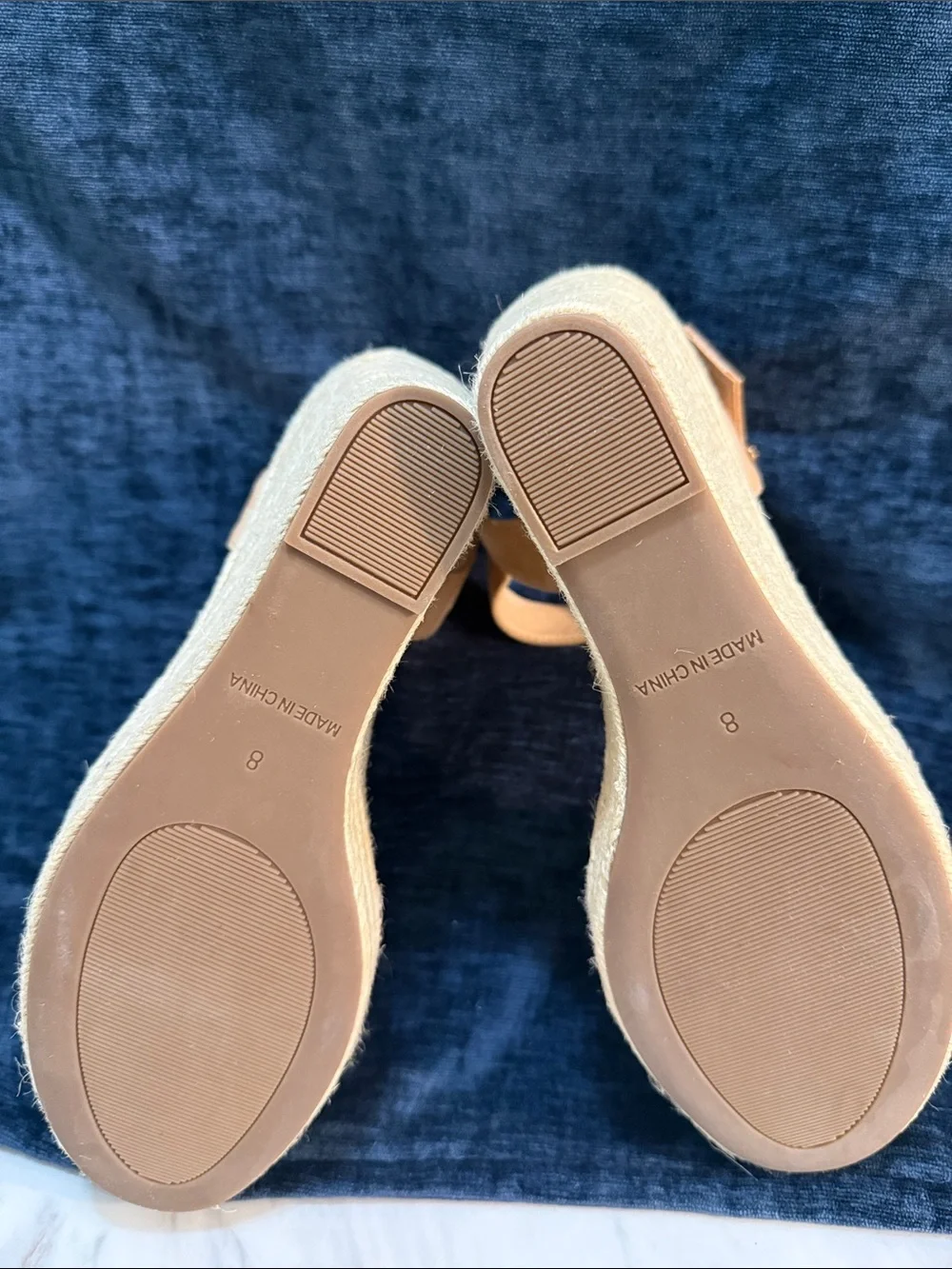 VICKI VICKI Tan Espadrille Platform Wedge Sandals Size 8 Like New